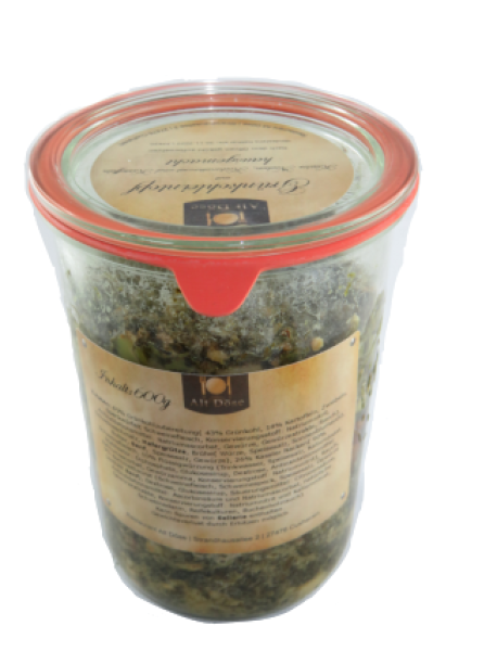 Grünkohleintopf mit Kassler Nacken, Kochmettwurst und Kartoffeln 600g im Weckglas